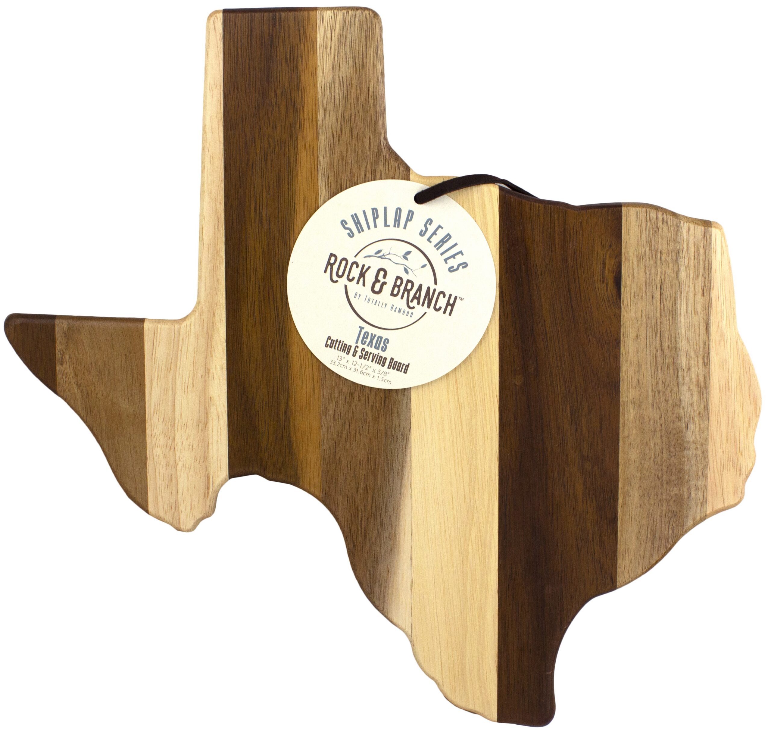 Rock & Branch Shiplap Series Texas State Shaped Wood Serving & Cutting Board