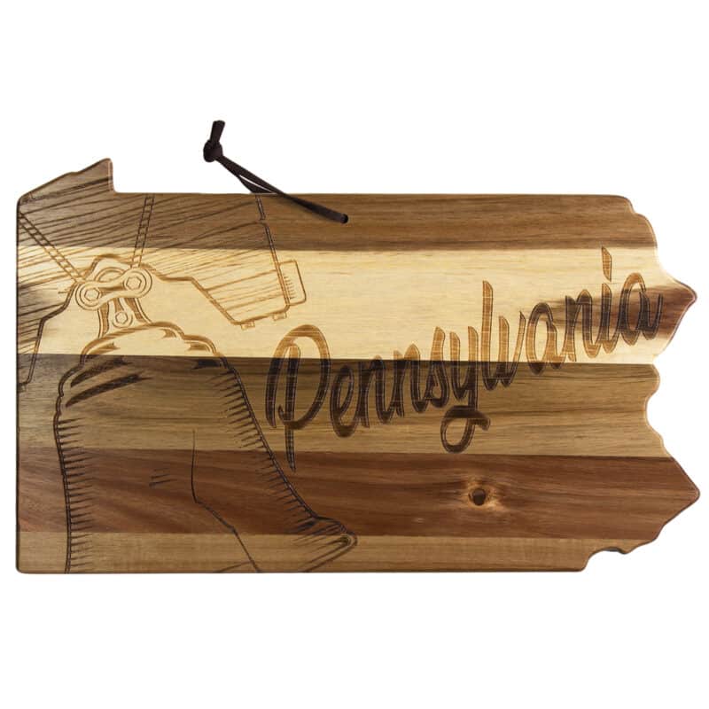 Custom Rock & Branch® Origins Series Pennsylvania State Shaped Wood Serving & Cutting Board