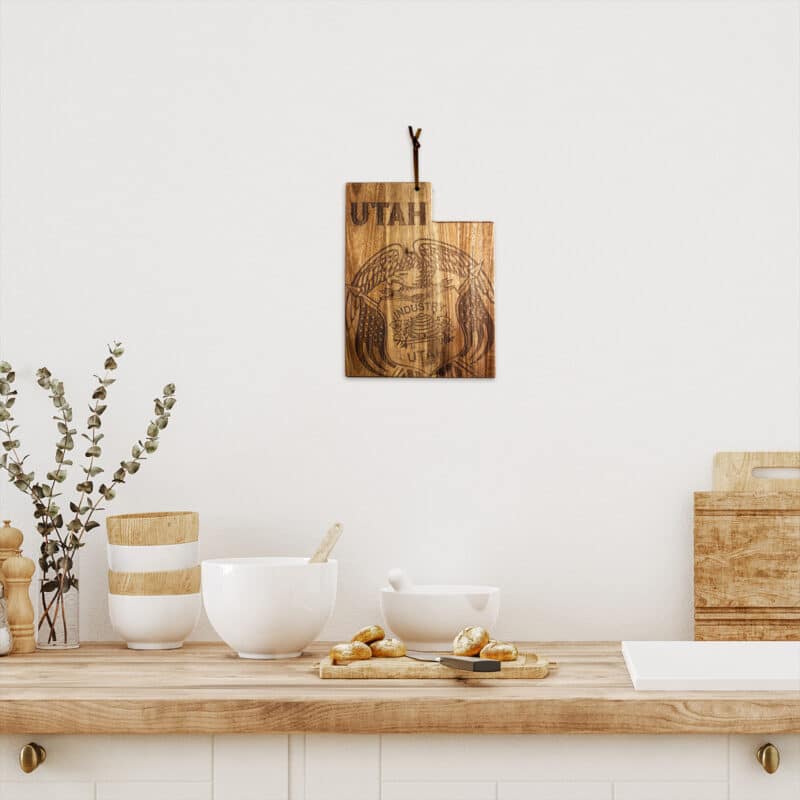 Custom Rock & Branch® Origins Series Utah State Shaped Cutting & Serving Board - 3