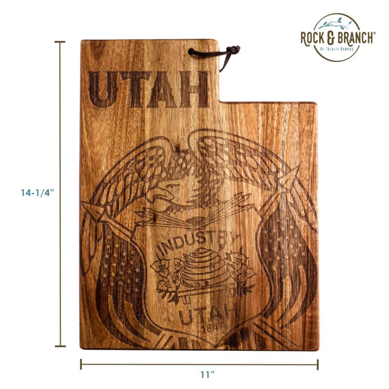 Custom Rock & Branch® Origins Series Utah State Shaped Cutting & Serving Board - 4