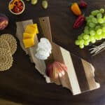 Custom Rock & Branch® Shiplap Series California State Shaped Wood Serving & Cutting Board - 1