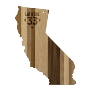 Custom Rock & Branch® Shiplap Series California State Shaped Wood Serving & Cutting Board