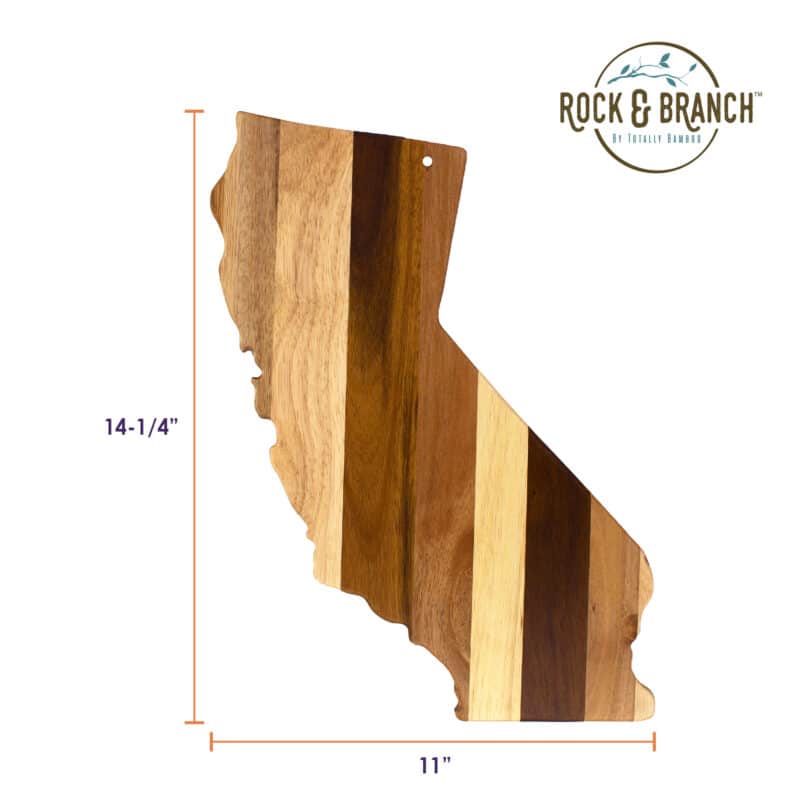 Custom Rock & Branch® Shiplap Series California State Shaped Wood Serving & Cutting Board - 4
