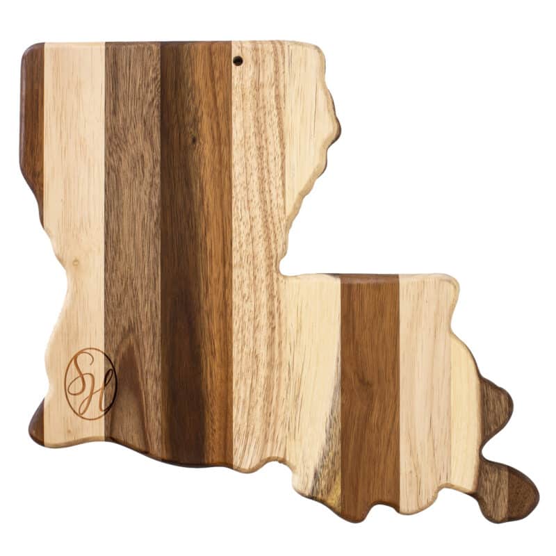 Custom Rock & Branch® Shiplap Series Louisiana State Shaped Wood Serving & Cutting Board