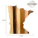 Custom Rock & Branch® Shiplap Series Minnesota State Shaped Wood Serving & Cutting Board - 5