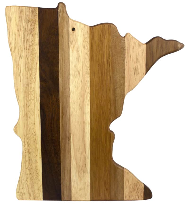 Custom Rock & Branch® Shiplap Series Minnesota State Shaped Wood Serving & Cutting Board