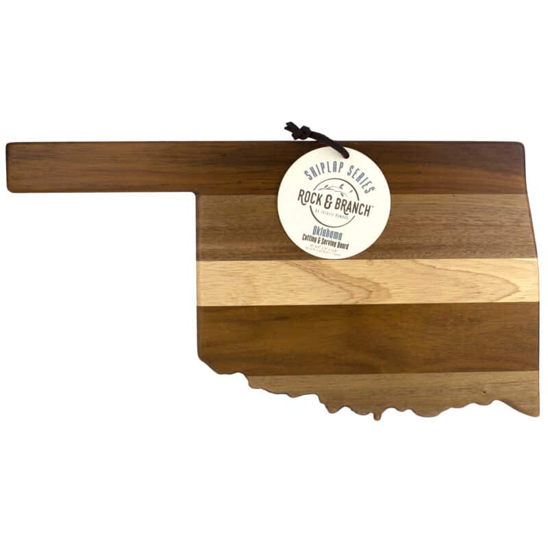 Custom Rock & Branch® Shiplap Series Oklahoma State Shaped Wood Serving & Cutting Board - 2