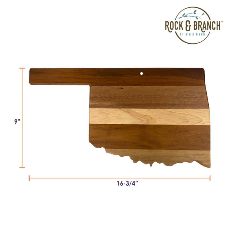 Custom Rock & Branch® Shiplap Series Oklahoma State Shaped Wood Serving & Cutting Board - 5