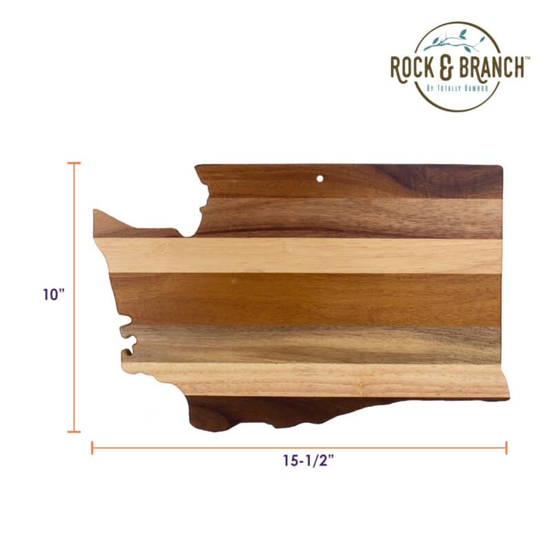 Custom Rock & Branch® Shiplap Series Washington State Shaped Wood Serving & Cutting Board - 5