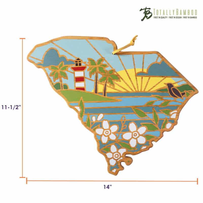 Custom South Carolina State Shaped Cutting & Serving Board w/Artwork by Summer Stokes - 5