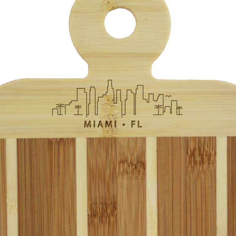 Custom Striped Paddle Miami City Skyline Board - 2