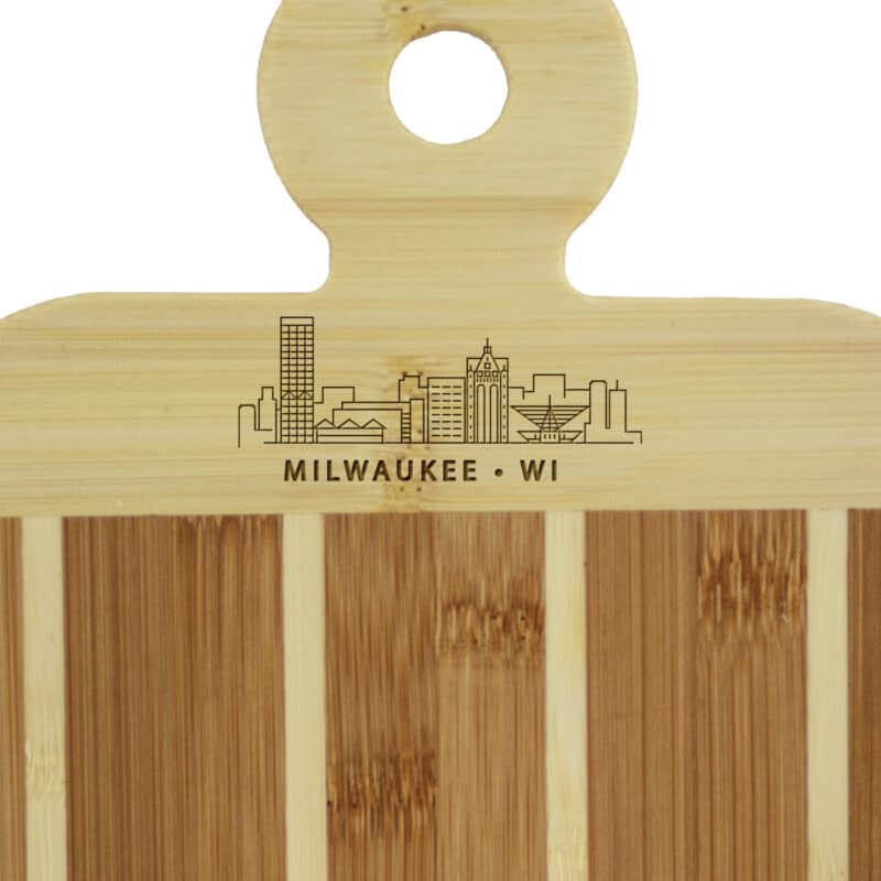 Custom Striped Paddle Milwaukee City Skyline Board - 2