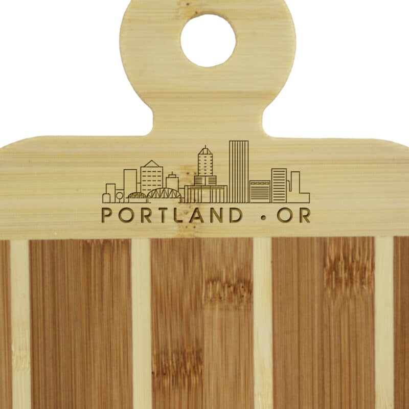 Custom Striped Paddle Portland Oregon City Skyline Board - 2