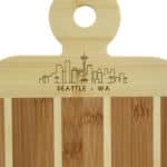 Custom Striped Paddle Seattle City Skyline Board - 2