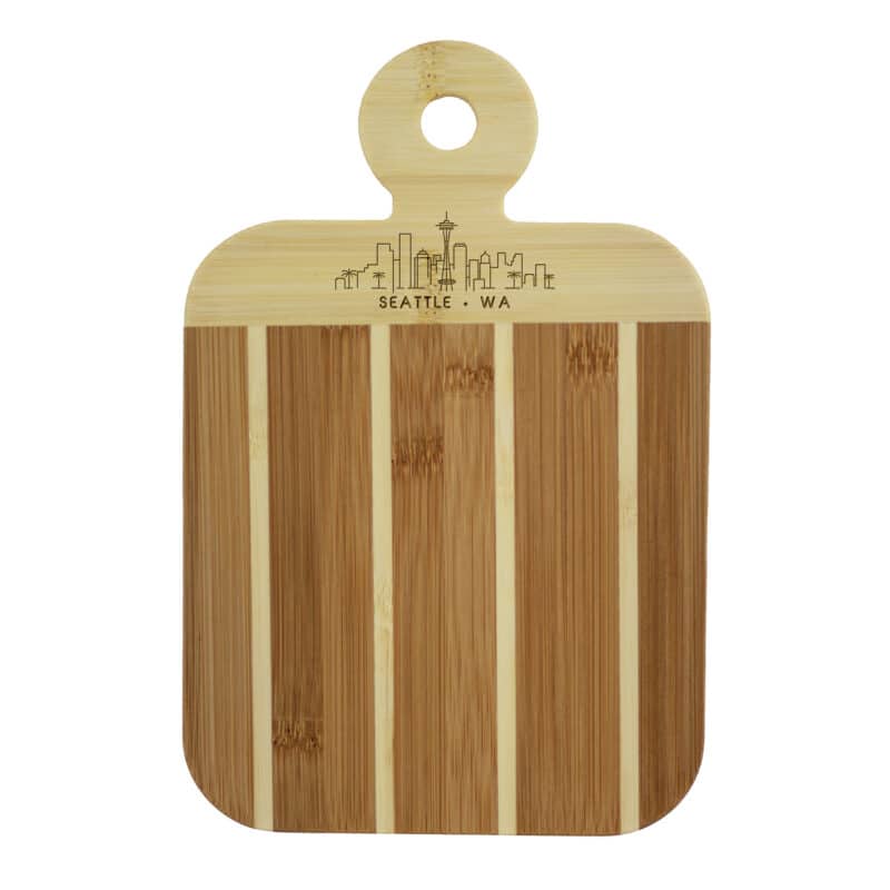 Custom Striped Paddle Seattle City Skyline Board