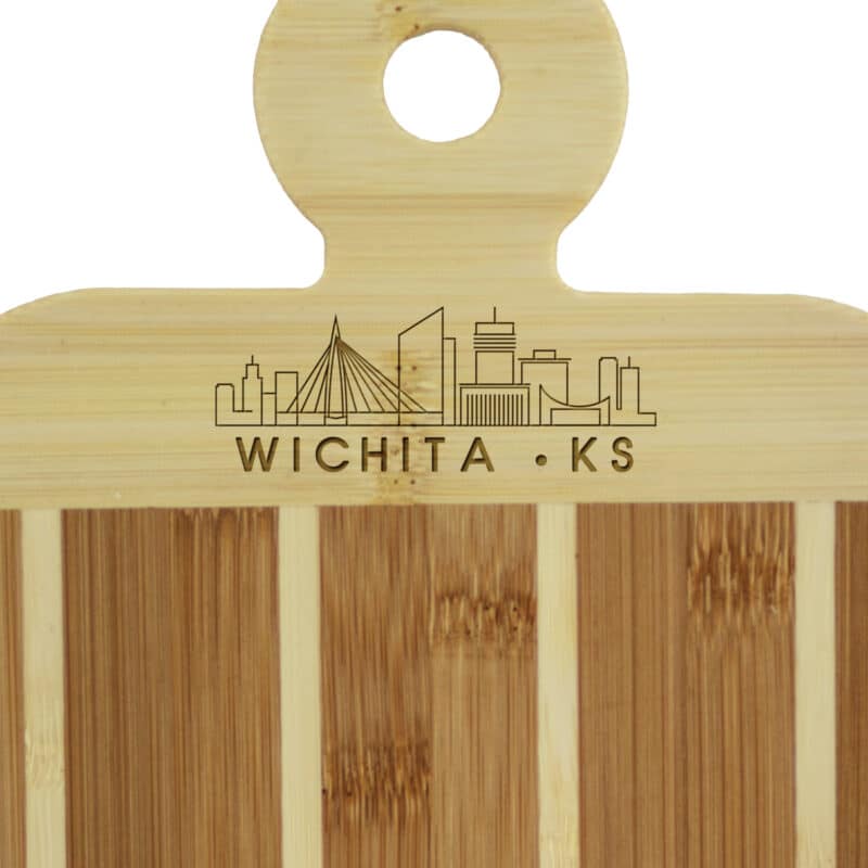 Custom Striped Paddle Wichita City Skyline Board - 2