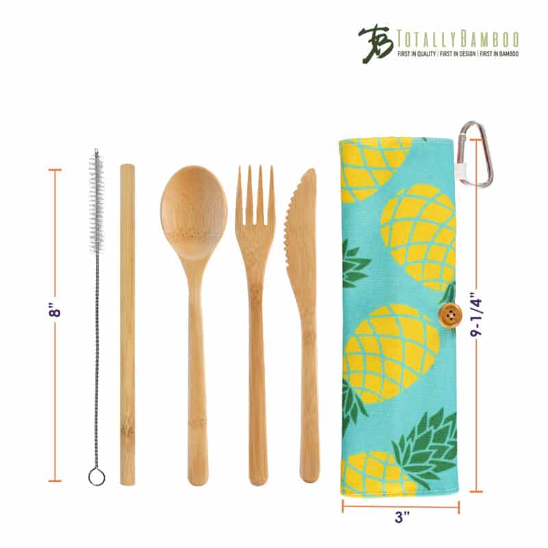 Custom Take-Along Flatware Pineapple Utensil Roll - 5