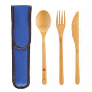 Custom Take-Along Flatware Set w/Blue Travel Case