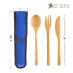 Custom Take-Along Flatware Set w/Blue Travel Case - 4