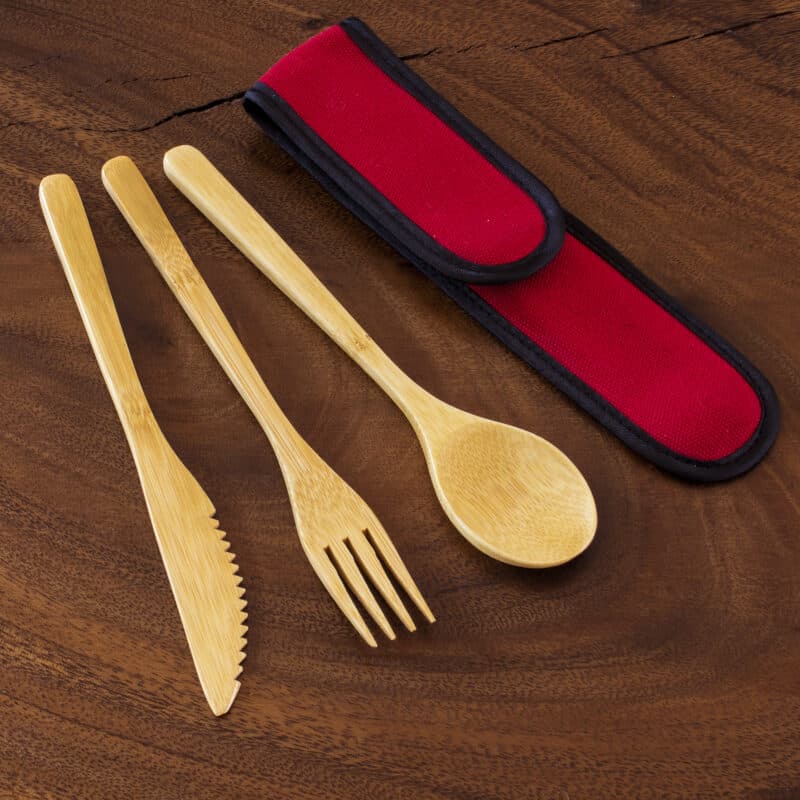 Custom Take-Along Flatware Set w/Red Travel Case - 2