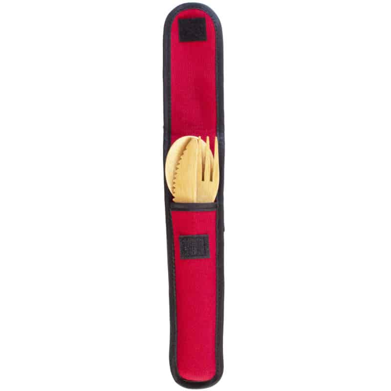 Custom Take-Along Flatware Set w/Red Travel Case - 6