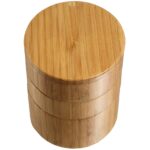 Custom Tiered Triple Bamboo Salt Box w/Magnetic Swivel Lids - 2
