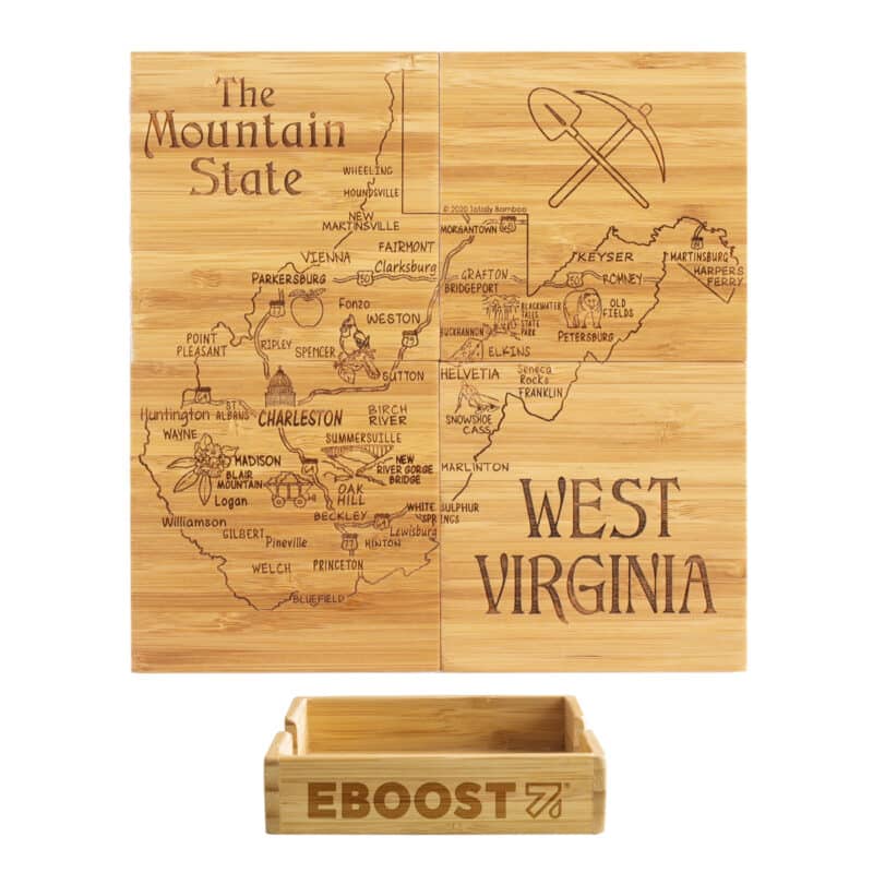 Custom West Virginia Puzzle Coaster Set