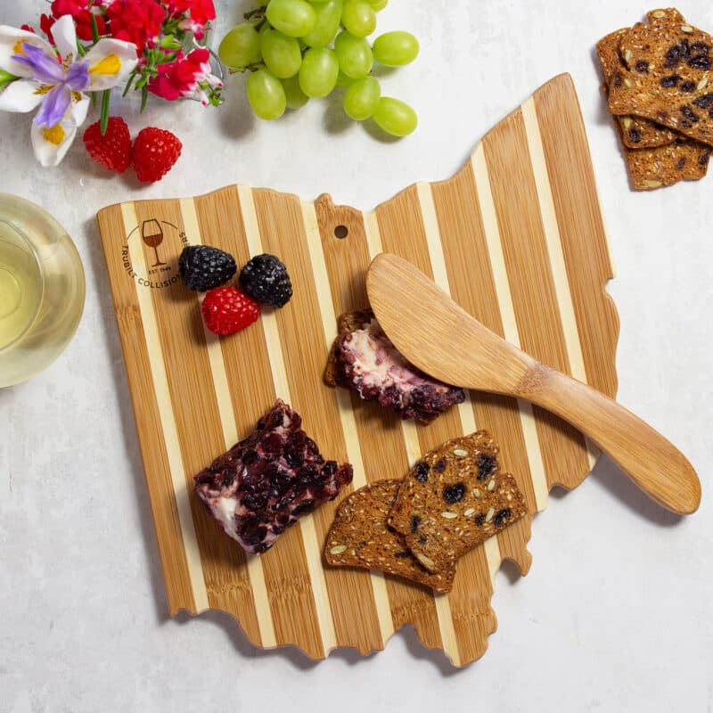 Custom Ohio Charcuterie Board with Spreader Knife Gift Set - 2