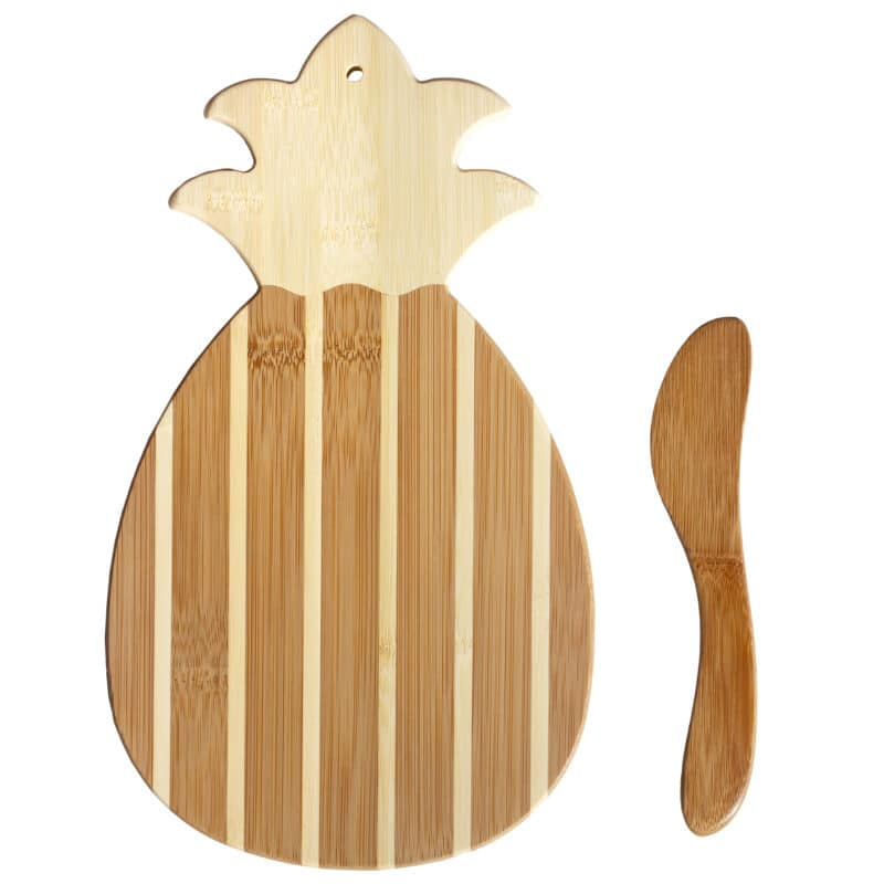 Custom Pineapple Charcuterie Board with Spreader Knife Gift Set - 1