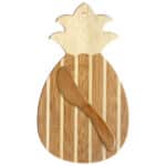 Custom Pineapple Charcuterie Board with Spreader Knife Gift Set - 3