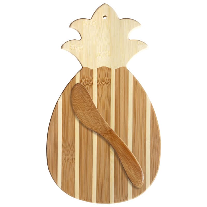 Custom Pineapple Charcuterie Board with Spreader Knife Gift Set - 3