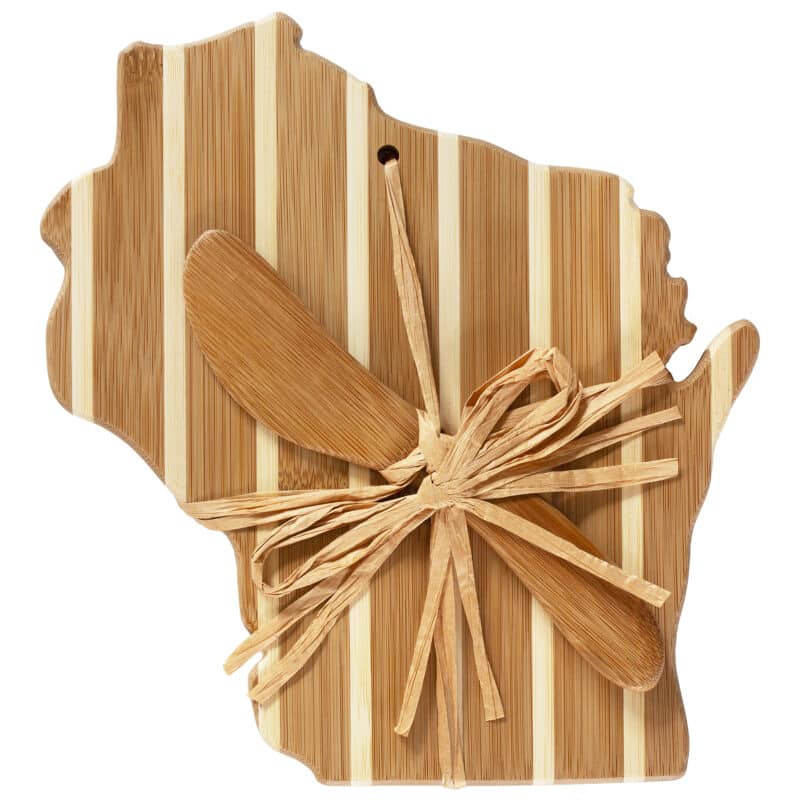 Custom Wisconsin Charcuterie Board with Spreader Knife Gift Set - 3