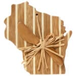 Custom Wisconsin Charcuterie Board with Spreader Knife Gift Set - 5