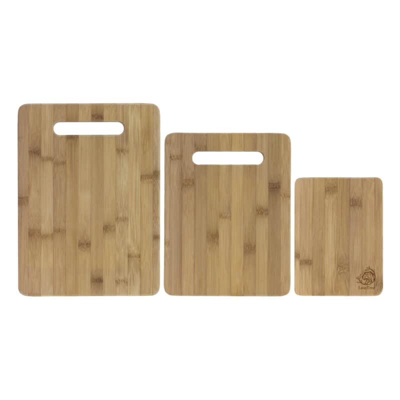 3-Piece Two-Tone Bamboo Serving and Cutting Board Set - Thumbnail 2
