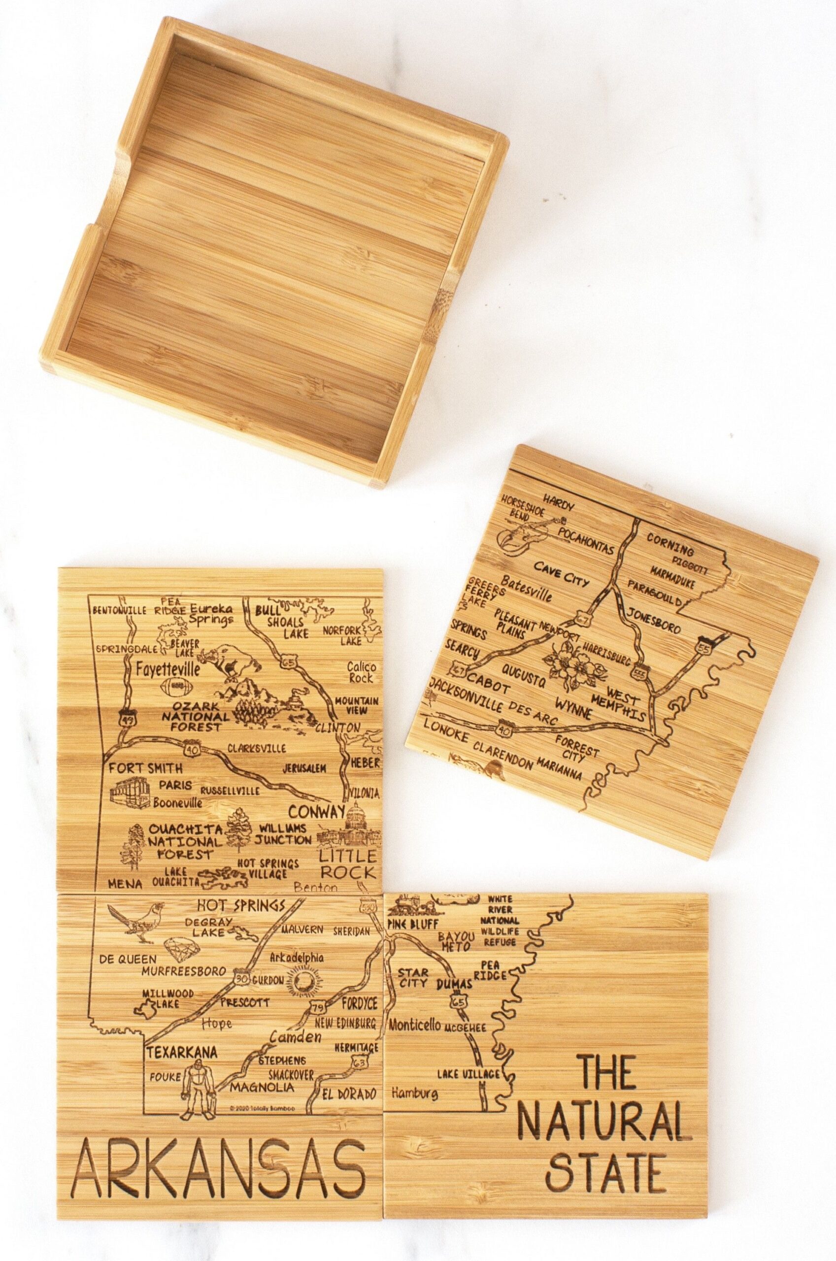 Totally Bamboo Arkansas Puzzle Coaster - Thumbnail 5