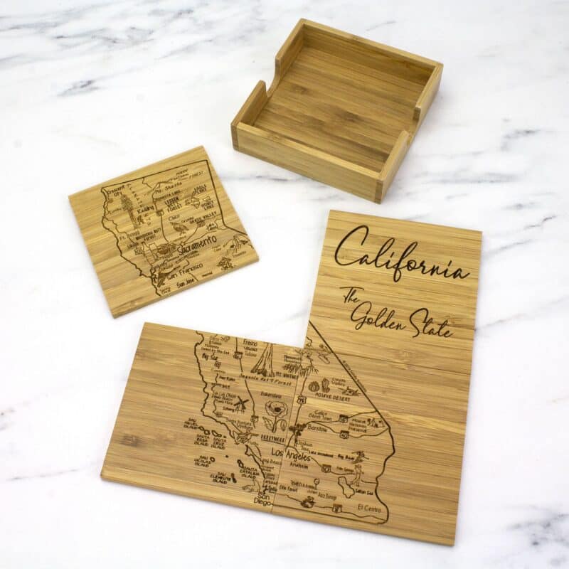 Custom California Puzzle Coaster Set - 8