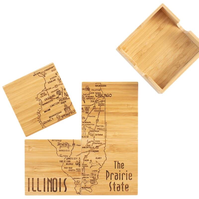 Custom Illinois Puzzle Coaster Set - 5