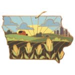 Custom Iowa State Shaped Serving & Cutting Board w/Artwork by Summer Stokes