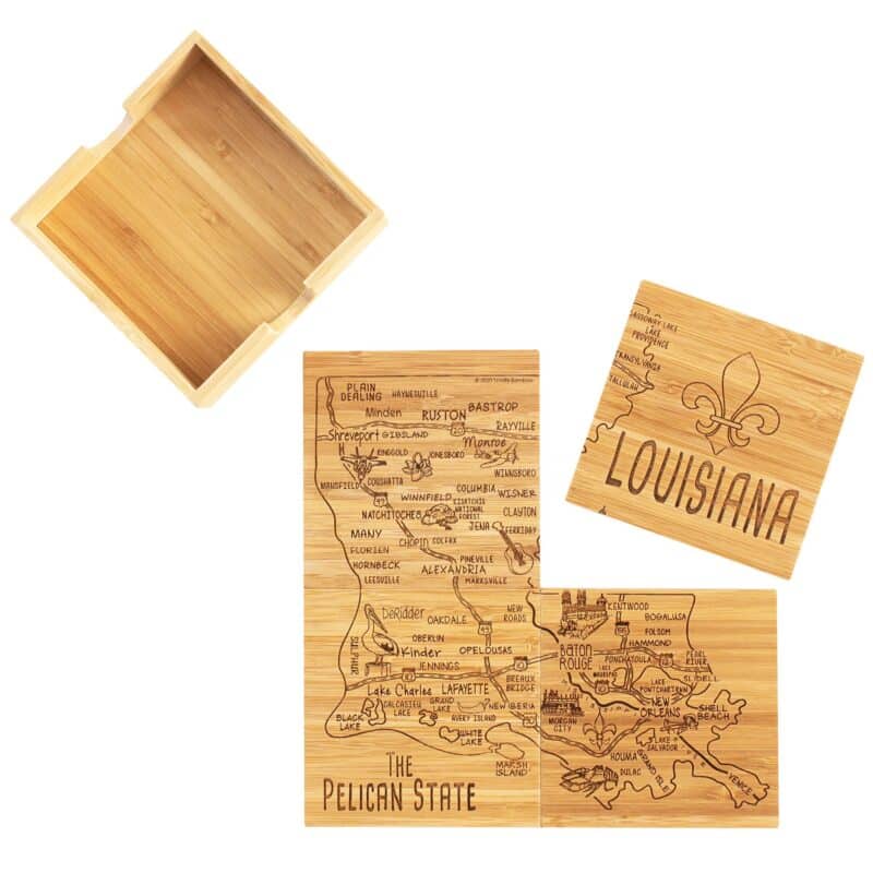 Custom Louisiana Puzzle Coaster Set - 6
