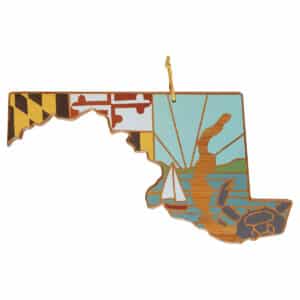 Custom Maryland State Shaped Serving & Cutting Board w/Artwork by Summer Stokes