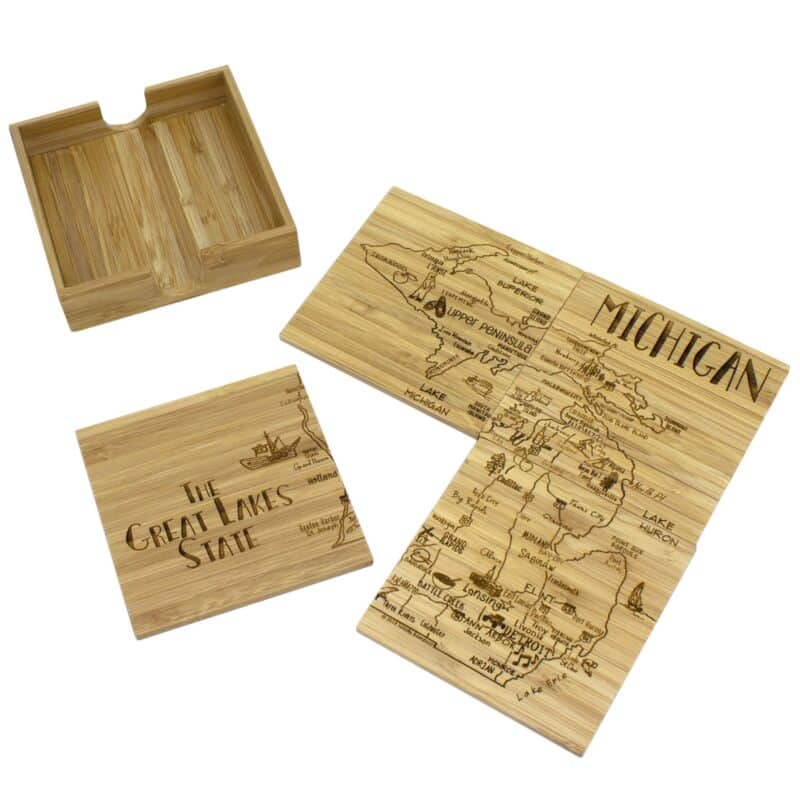 Custom Michigan Puzzle Coaster Set - 5