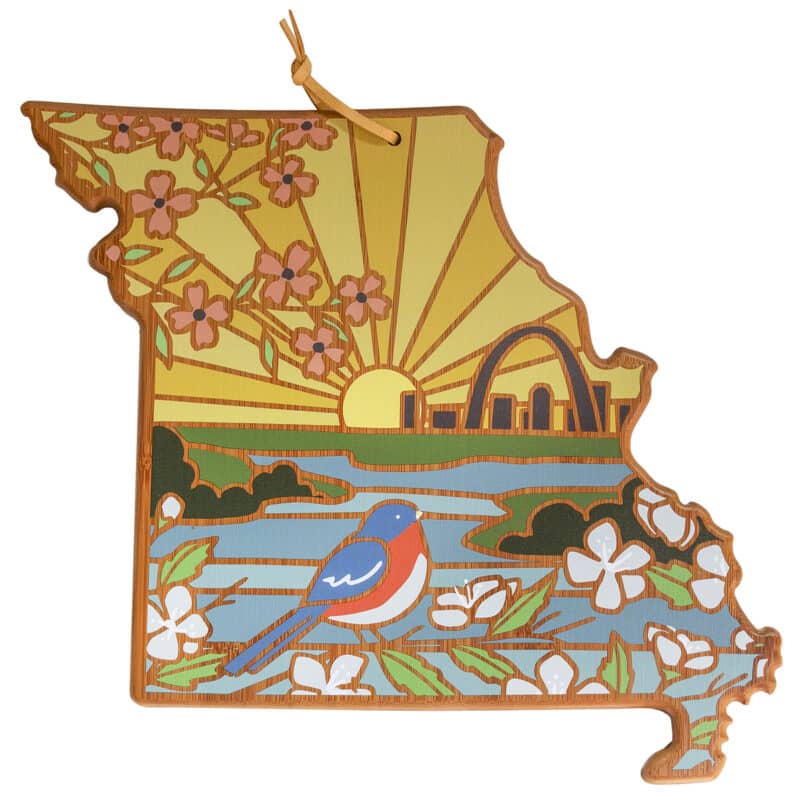 Custom Missouri State Shaped Serving & Cutting Board w/Artwork by Summer Stokes