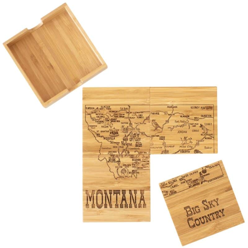 Custom Montana Puzzle Coaster Set - 5