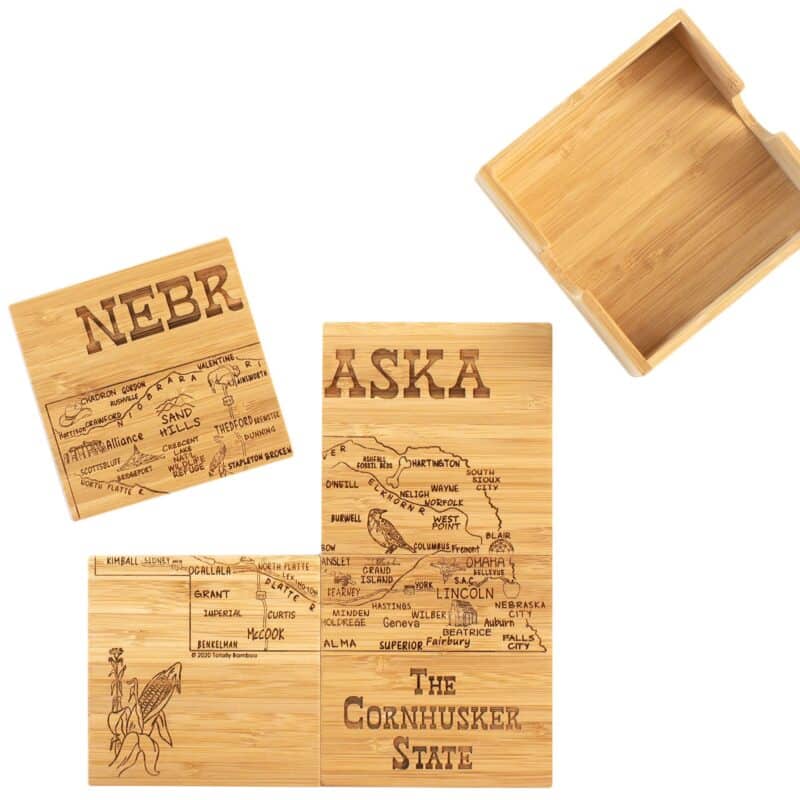 Custom Nebraska Puzzle Coaster Set - 5