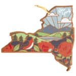 Custom New York State Shaped Serving & Cutting Board w/Artwork by Summer Stokes