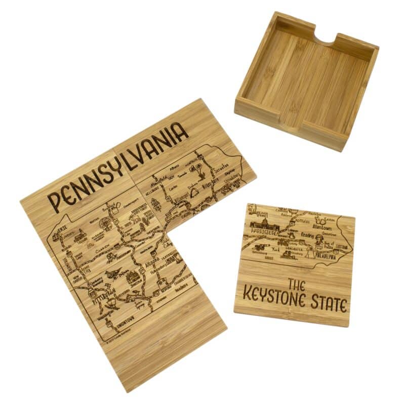 Custom Pennsylvania Puzzle Coaster Set - 4