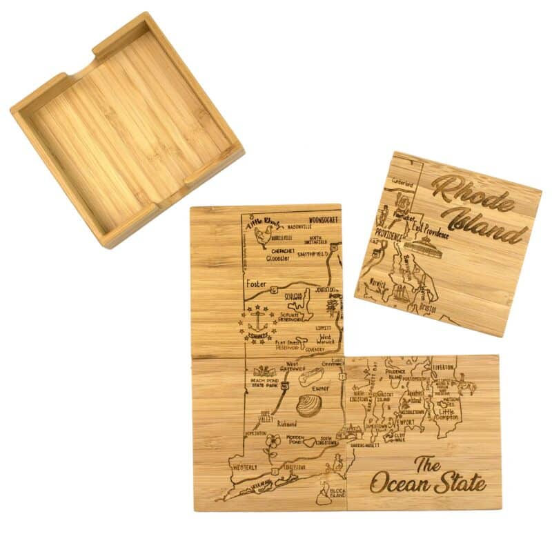 Custom Rhode Island Puzzle Coaster Set - 6