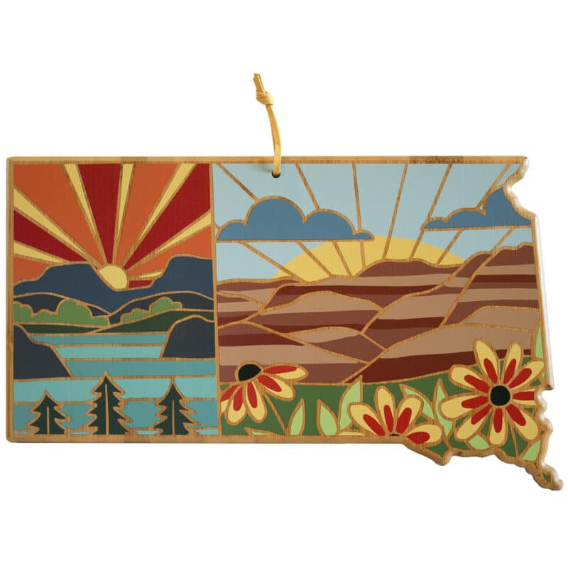 North Dakota State Shaped Serving & Cutting Board w/Artwork by Summer Stokes - Thumbnail 2
