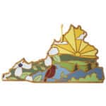 Custom Virginia State Shaped Serving & Cutting Board w/Artwork by Summer Stokes