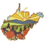 Custom West Virginia State Shaped Serving & Cutting Board w/Artwork by Summer Stokes